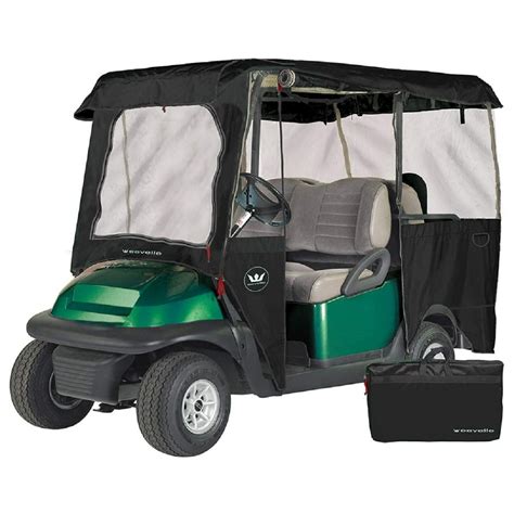 2 Passenger Golf Cart Cover for EZGO,Club Car, Yamaha Waterproof -Black SuitabilityUniversal 2 passenger golf cart cover size95"L x 48"W x 66"H, suitable for most golf cartsCan be used as EZ-GO golf cart coverClub Car cover Yamaha covers with full roof 80" Top(include 2-person golf carts with rear flip-down seats)Waterproof and Durabilitygolf cart waterproof cover made of. . Universal 80 inch golf cart roof